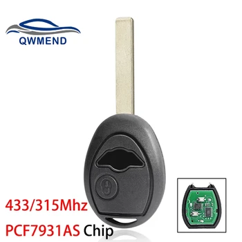 QWMEND 315/433MHz Akıllı Araba Anahtarı BMW Mini Cooper için R50 R53 S 2001-2005 Uzaktan Anahtar Fob ASK 2 Düğme PCF7931AS Çip