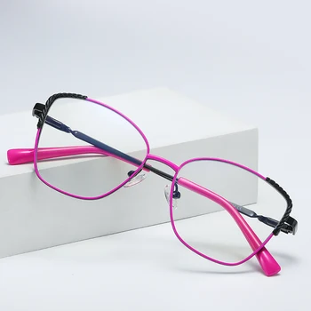 Reven Jate 3014 Anti mavi ışın ışık engelleme tam jant alaşım Metal gözlük çerçevesi kadınlar için optik gözlük gözlük çerçevesi