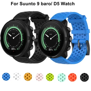 Silikon Watchband Kayışı Suunto Spartan Spor / Spor bilek saat Suunto 9 baro / D5 İzle 24mm yedek bant Bilezik