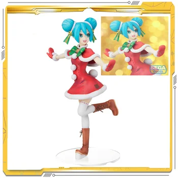 Stokta Orijinal Hatsune Miku Noel 2021 Anime Aksiyon Koleksiyonu Rakamlar Model Oyuncaklar Çocuklar için Noel Hediyeleri