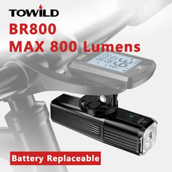 TOWILD BR800 Bisiklet ışık Kuyruk İşık USB şarj edilebilir led lamba MTB Ön Lamba Far Alüminyum El Feneri bisiklet ışığı