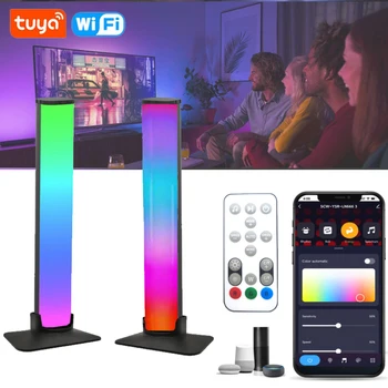 Tuya akıllı WiFi + IR dijital müzik LED ortam ışığı akıllı led ışık çubukları Alexa Google ev ile çalışır oyun ışık çubuğu PC odası için