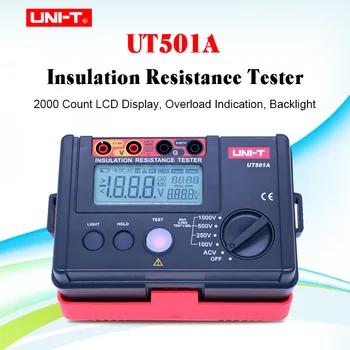 UNI-T Yalıtım direnç test aleti Metre UT501A Megger Topraklama Direnci voltmetre Megohmmetre Voltmetre