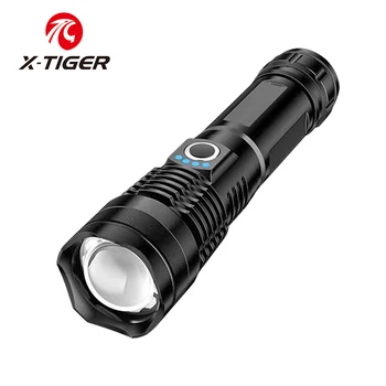 X-TIGER zumlanabilir LED el feneri kamp ışık alüminyum alaşım taşınabilir Torch USB şarj edilebilir bisiklet ışıkları kamp lambası