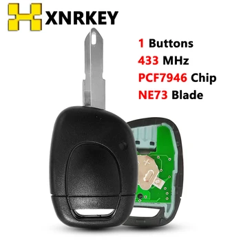 XNRKEY 1 Düğme Uzaktan Araba Anahtarı PCF7946 Çip 433MHZ Renault Master Kangoo Clio Twingo İle NE73 Bıçak