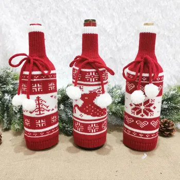 Yeni Yıl 2023 Noel şarap şişesi tozluk Çantası Noel Baba Yemek masa süsü Noel Süslemeleri Ev için Noel FU