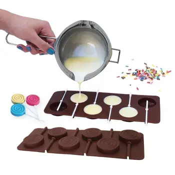 Yeni Çörek Lolipop Kalıp DIY Bakeware Silikon 3D El Yapımı Pop Sucker Sticks Lolly Şeker çikolatalı kek dekorasyon Kalıp