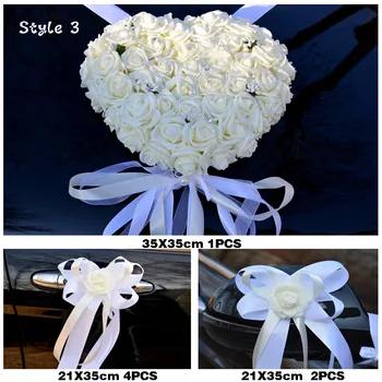 YENİ Düğün centerpieces Araba Dekoratif Çiçekler saf beyaz renk Düğün artificialFlowers Çelenk Dekoratif sahte Çiçekler