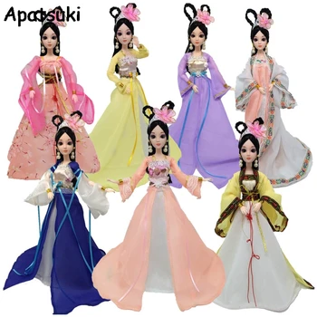 Çok renkli Cosplay Elbise barbie bebekler İçin 1/6 Geleneksel Çin Antik Güzellik Kostüm Elbise Parti Elbise Abiye